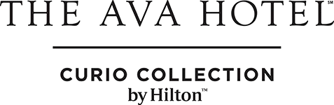 The image shows the logo of "The Awa Hotel" from Curio Collection by Hilton.