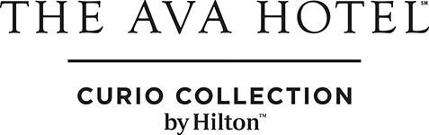 The image shows the logo of "The Awa Hotel" from Curio Collection by Hilton. logo on footer section.