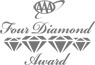 The image shows the text "AAA Four Diamond Award" with graphic diamond shapes underneath.